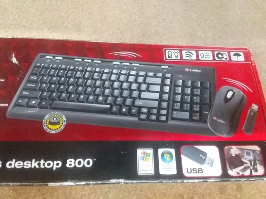 BOXED LABTEC MEDIA WIRELESS DESKTOP 800 KEYBOARD & MOUSE