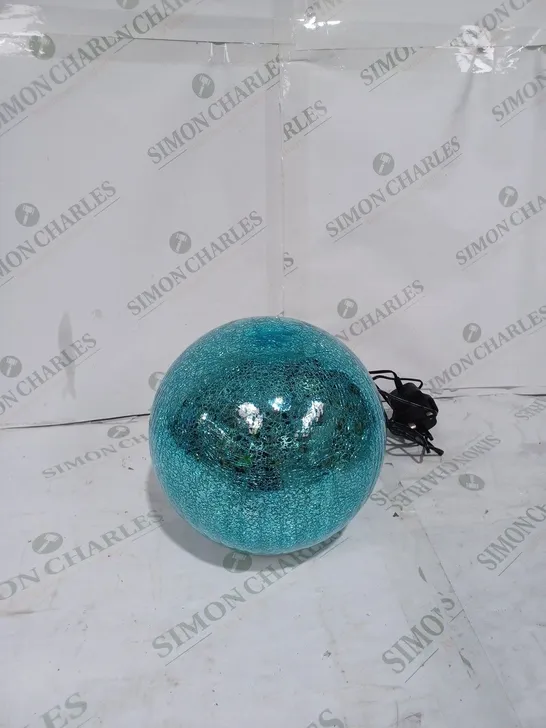 GLOBE GLASS FRACTURED EFFECT BLUE INDOOR LIGHT - COLLECTION ONLY