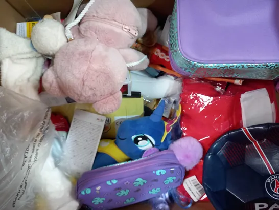 BOX OF APPROXIMATELY 15 ASSORTED TOYS AND GAMES TO INCLUDE GLOW IN THE DARK GALAXY, ELFIE'S POOEY FRIENDS, LORD OF THE RINGS THE SHIRE VIRTUAL CHALLENGE, ETC