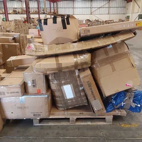 PALLET OF ASSORTED HOUSEHOLD GOODS AND INCOMPLETE FURNITURE PARTS 