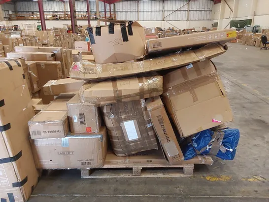 PALLET OF ASSORTED HOUSEHOLD GOODS AND INCOMPLETE FURNITURE PARTS 