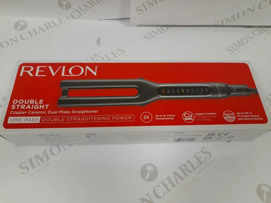 BOXED REVLON DOUBLE STRAIGHT COPPER CERAMIC DUAL PLATE STRAIGHTENER