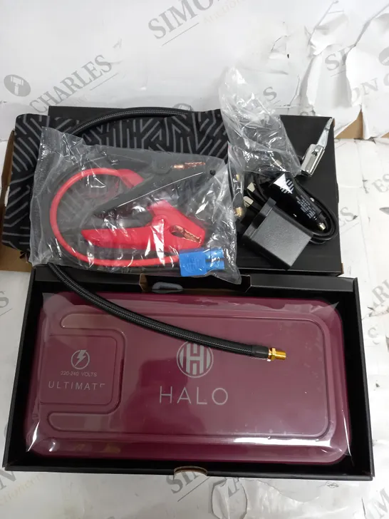 BOXED HALO BOLT ULTIMATE POWER BANK W/JUMP STARTER AIR COMPRESSOR & AC OUTLET BLACK/MARBLE