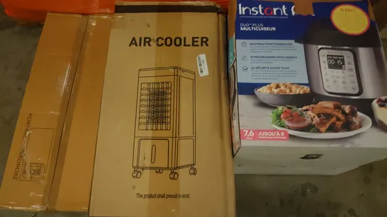 UNPROCESSED PALLET OF ASSORTED ITEMS TO INCLUDE INSTANT POT AIR FRYER, AIR COOLER AND PORTABLE WARDROBE