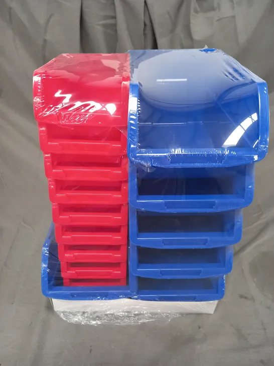 SEALED STORAGE DRAWERS IN RED/BLUE