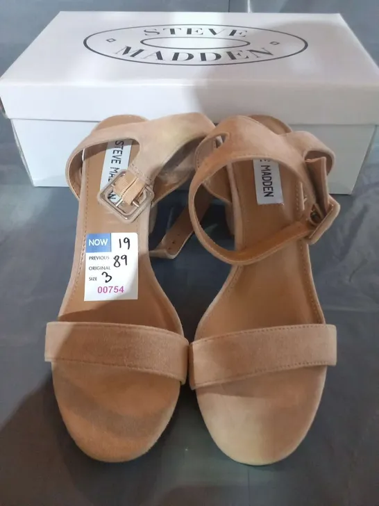 BOXED STEVE MADDEN MALIA TAN SUEDE OCCASION SIZE 4