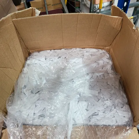 PALLET OF APPROXIMATELY 10 BOXES OF 20MM WHITE ELASTIC DRESS/CLOTHING MAKING CORD WITH BUTTON HOLES
