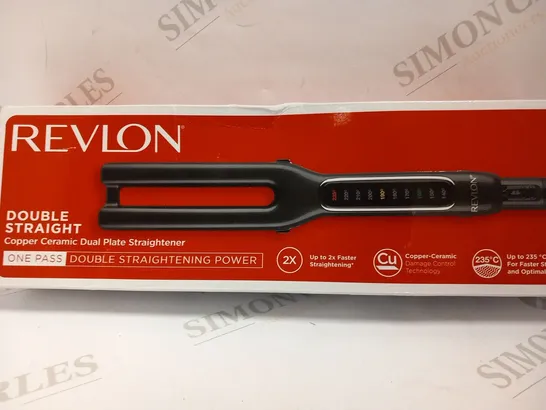 BOXED REVLON COPPER CERAMIC DUAL PLATE STRAIGHTENER