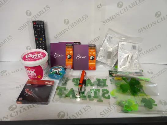 BOX TO CONTAIN APPROX 20 X ASSORTED HOUSEHOLD PRODUCTS, INCLUDES REMOTE, VIOLIN ACCESSORY ETC 