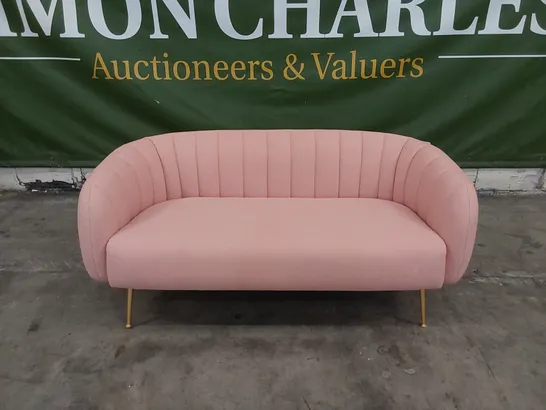 DESIGNER PINK FABRIC TUB STYLE 2 SEATER SOFA