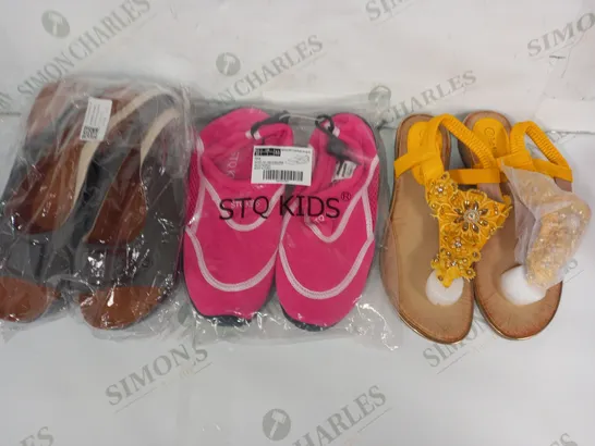 BOX OF APPROXIMATELY 15 ASSORTED PAIRS OF SHOES AND FOOTWEAR ITEMS IN VARIOUS STYLES AND SIZES TO INCLUDE DUO MEI ZU YUAN, STQ KIDS, ETC