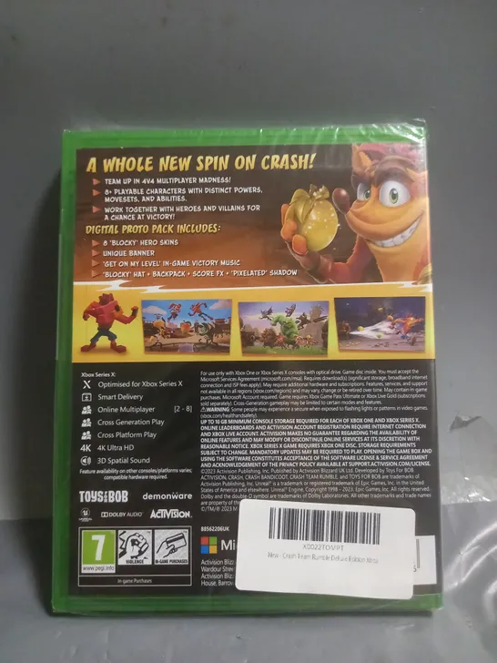 SEALED CRASH TEAM RUMBLE DELUXE CROSS-GEN EDITION (XBOX SERIES X)