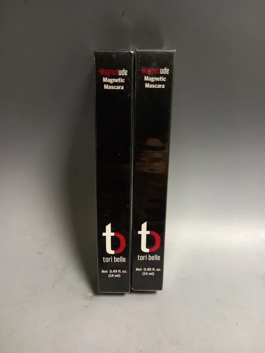 2 BOXED AND SEALED TORI BELLE MAGNETUDE MAGNETIC MASCARA BLACK 14ML  