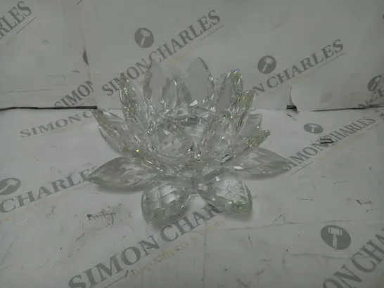 BOXED JULIAN MCDONALD LOTUS CANDLE HOLDER - CLEAR