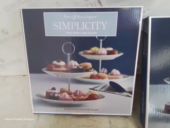 BOX OF 10 BOXED PRICE & KENSINGTON SIMPLICITY 2 TIER CAKE STANDS