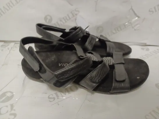 PAIR OF VIONICA STRAP-UP SANDALS IN BLACK - SIZE 8