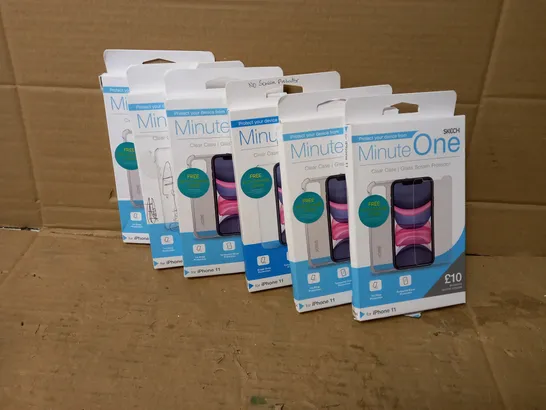 LOT OF 6 MINUTE ONE CLEAR CASES FOR IPHONE 11