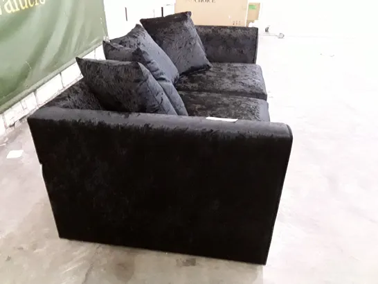 QUALITY DESIGNER ROMELIA 3 SEATER SOFA - BLACK VELVET  