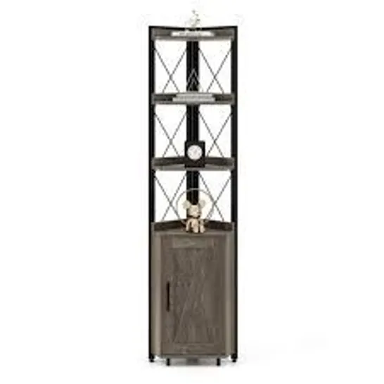 BOXED COSTWAY 6 TIER INDUSTRIAL CORNER STORAGE SHELF WITH ADJUSTABLE SHELF (1 BOX)