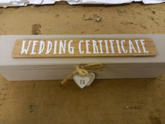 BOXED WEDDING CERTIFICATE HOLDER RRP £12.99