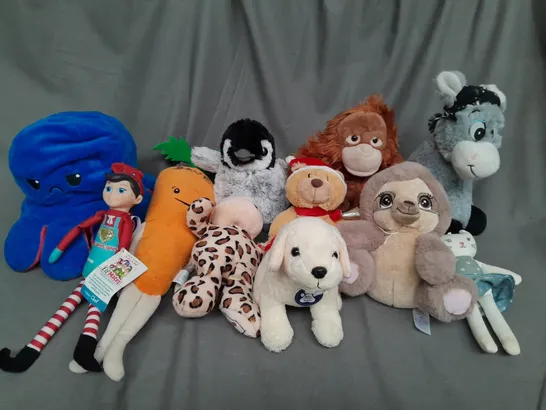 BOX OF ASSORTED PLUSH SOFT TEDDIES