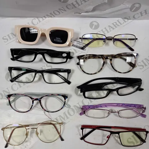 BOX OF APPROXIMATELY 25 ASSORTED SUNGLASSES/PRESCRIPTION GLASSES OF VARIOUS MODELS 