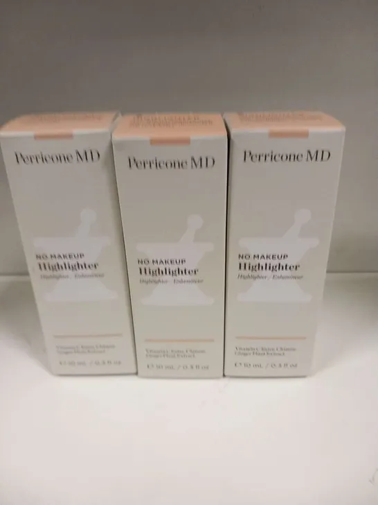 THREE BOXED PERRICONE NO MAKEUP HIGHLIGHTER 10ML