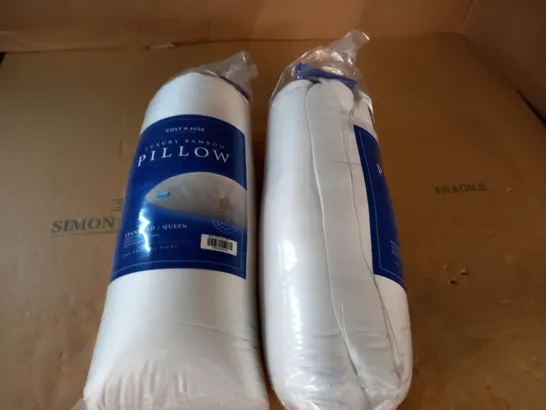 LOT OF 2 LUXURY BAMBOO PILLOWS