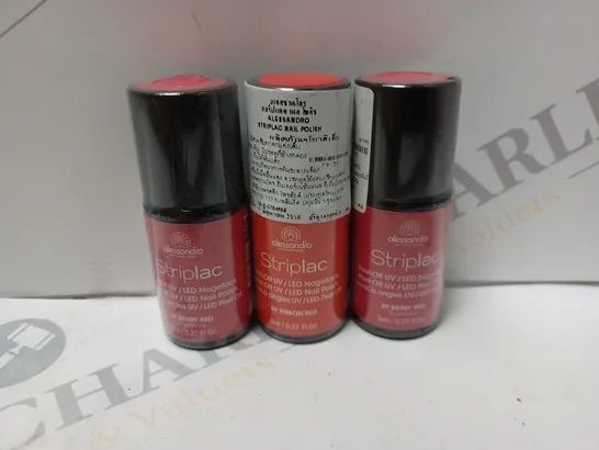 BOX OF APPROXIMATELY 75 X 8ML VIALS OF ALESSANDRO STRIPLAC NAIL POLISH IN RIBBON RED, BERRY RED