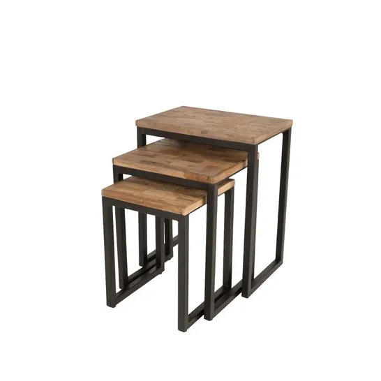 BOXED JULIANA 3 PIECE NEST OF TABLES COLOUR: BLACK