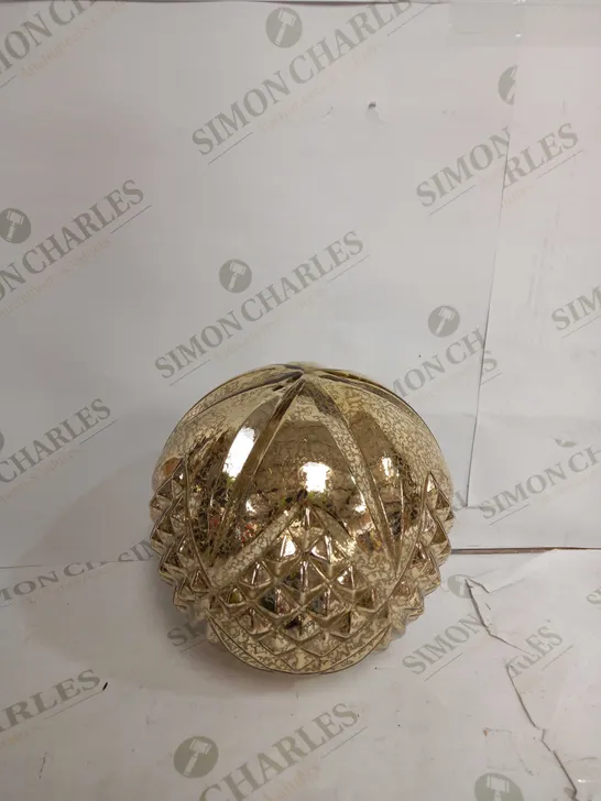 BOXED ALISON CORK ROTATING LIGHT GOLD CUT GLASS DECORATION