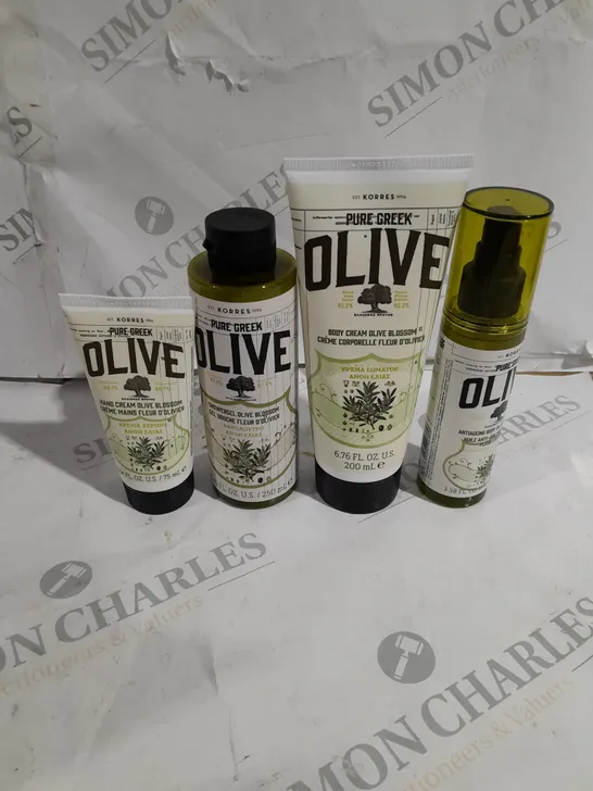 KORRES 4 PIECE PURE GREEK OLIVE COMPLETE BODYCARE COLLECTION