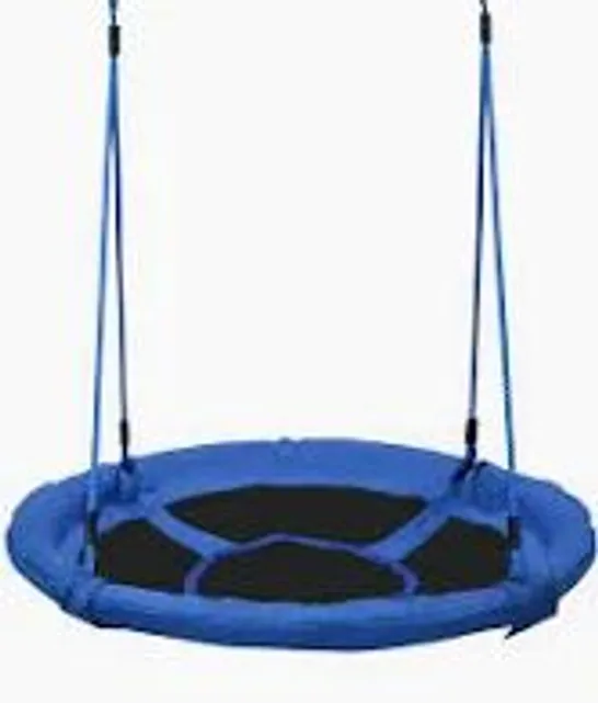 BOXED HOMCOM KID NEST SWING SEAT SAUCER TREE SWING 40 INCH/100CM FOR OUTDOOR INDOOR BLUE