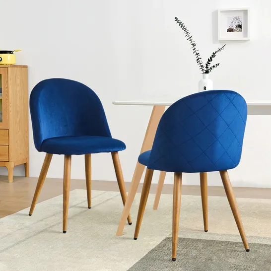 BOXED SET OF TWO SHILOH BLUE DINING CHAIRS (1 BOX)