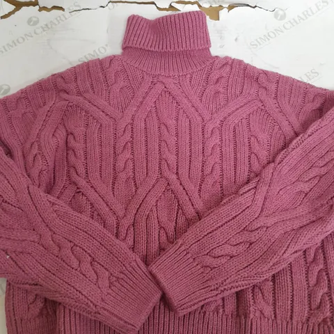 SUPERDRY KNITTED TURTLE NECK IN PINK - MEDIUM