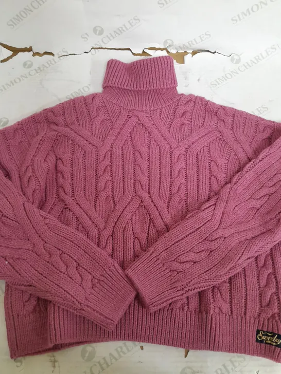 SUPERDRY KNITTED TURTLE NECK IN PINK - MEDIUM