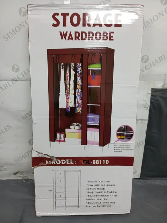 BOXED BLACK FABRIC STORAGE WARDROBE