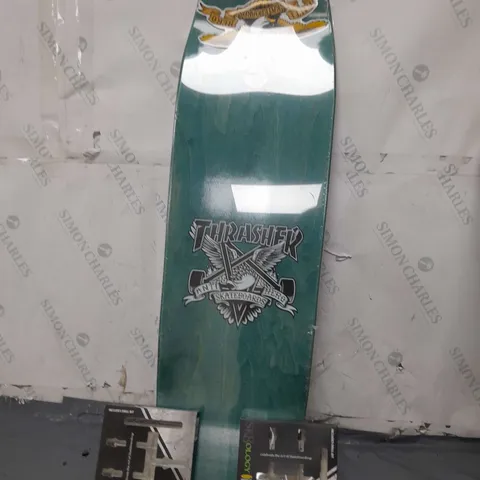 THRASHER X ANTI HERO 'GREEN GIANT' SKATEBOARD WITH WALL MOUNT