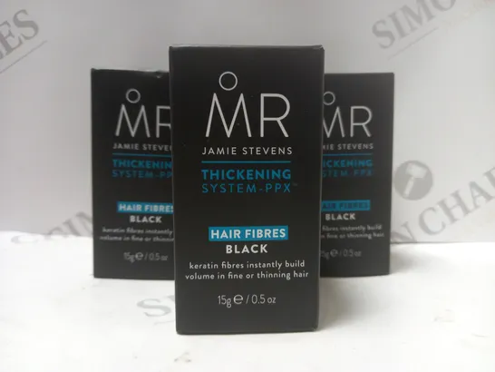 BOX OF 3 X 15G MR. JAMIE STEVENS THICKENING SYSTEM - PPX BLACK HAIR FIBRES 