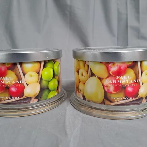 2 X HOMEWORX BY HARRY SLATKIN 4 WICK CANDLE FALL FARMSTAND