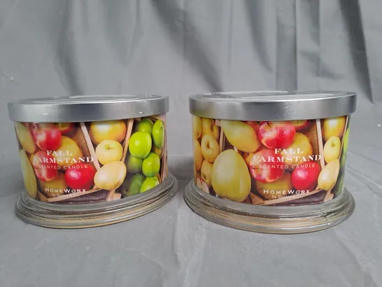 2 X HOMEWORX BY HARRY SLATKIN 4 WICK CANDLE FALL FARMSTAND