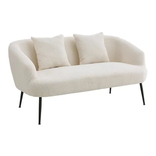 BOXED KAYCE FABRIC 146CM RECEPTION LOVESEAT - WHITE (1 BOX)