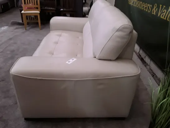 QUALITY ITALIAN DESIGNER MARCOS LOVESEAT - STONE LEATHER 