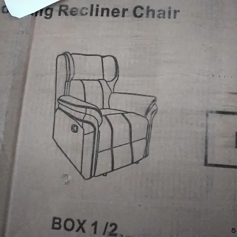 BOXED BLACK LEATHER MANUAL ROCKING RECLINER CHAIR (BOX 1 OF 2 ONLY)