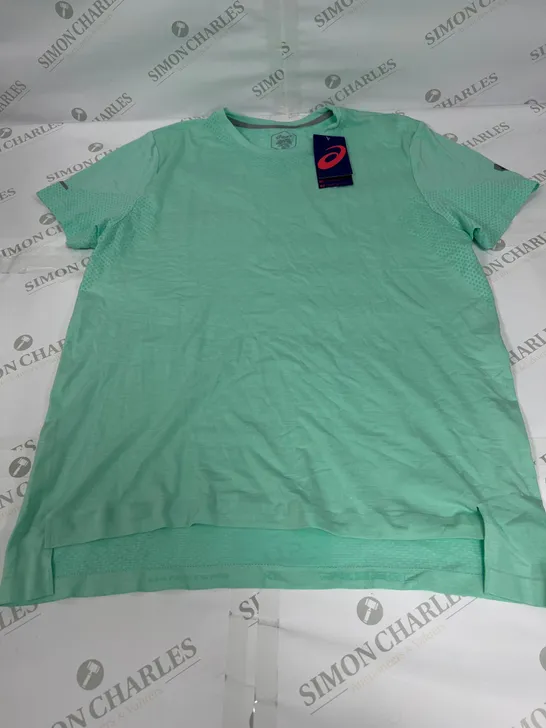 ASICS SEAMLESS SHORT SLEEVE T SHIRT IN OPAL GREEN SIZE XL