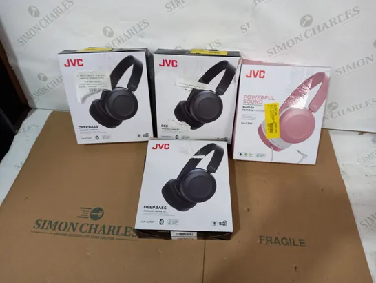 LOT OF 4 ASSORTED JVC HEADPHONES