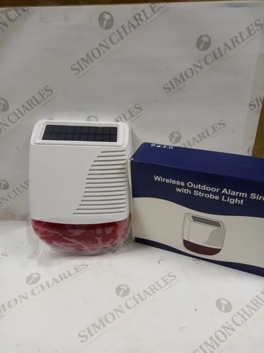 WIRELESS OUTDOOR ALARM SIREN WITH STROBE LIGHT 