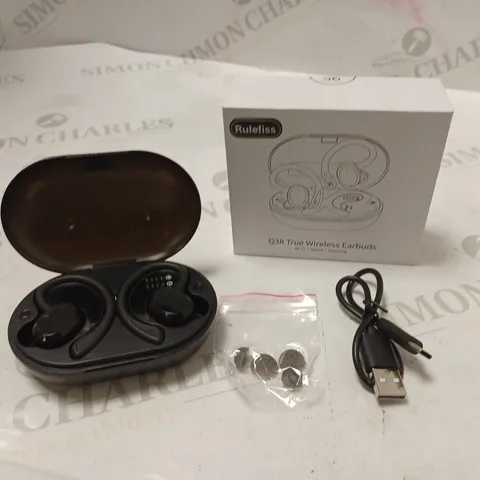 BOXED RULEFISS Q38 TRUE WIRELESS BLUETOOTH EARBUDS - BLACK