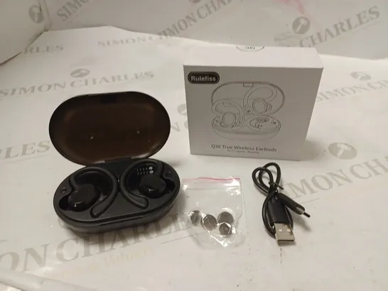 BOXED RULEFISS Q38 TRUE WIRELESS BLUETOOTH EARBUDS - BLACK