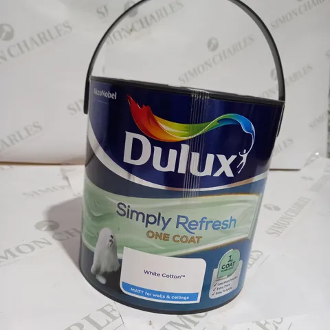 DULUX ONE COAT WHITE COTTON MATT EMULSION PAINT, 2.5L